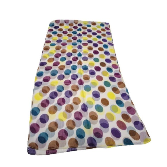 Polka Dots Scarf with Multicolor Large Circles on White Background  Scarf - Picture 2 of 6